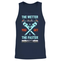 The Wetter You Get the Faster I Come Funny Plumber Unisex Tank Top - Navy – 2
