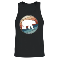 Bear in Retro Style — Wildlife Unisex Tank Top - Black – 2