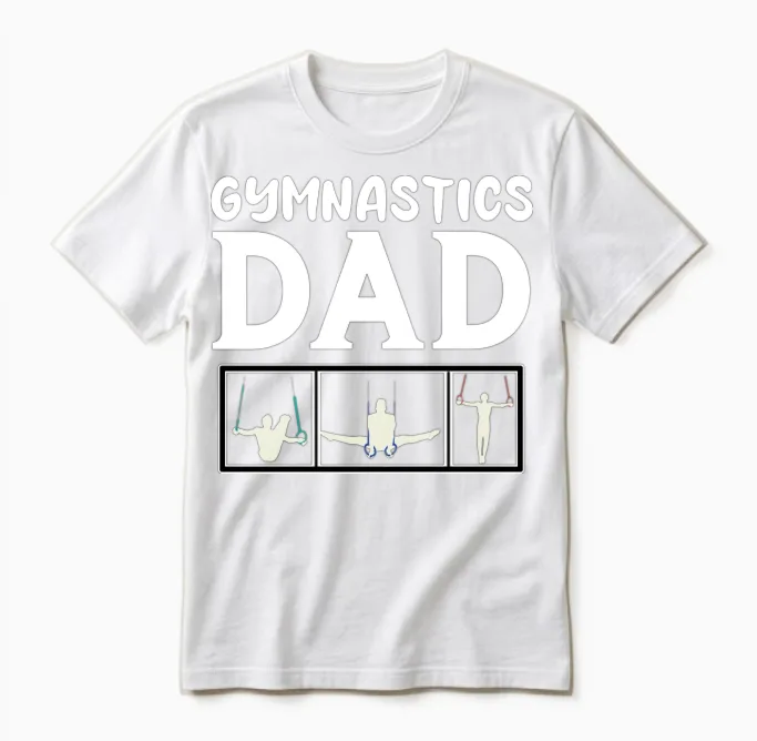 Gymnastics Dad Unisex T-Shirt in White