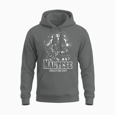 Maltese Dog Coolest Dog Ever Dog Mom Unisex Hoodie - Graphite Heather