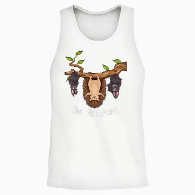 Be Different Igel Unisex Tank Top - White