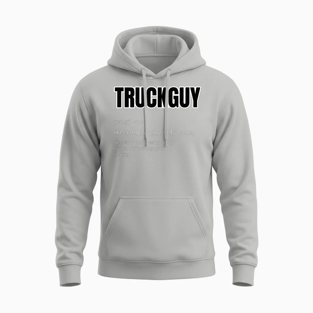 Funny Pickup Truck Guy Gift - Truck Guy Definition Unisex Hoodie in Ash