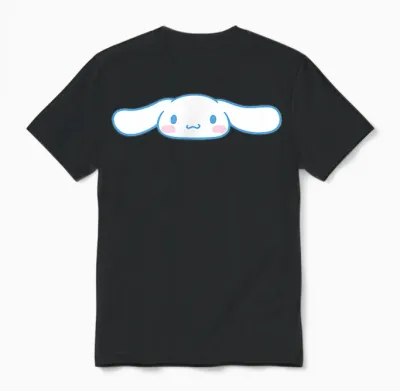 Cinnamoroll Front and Back Logo Unisex T-Shirt - Black