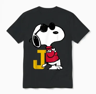Joe Cool Snoopy Baseball Logo Retro Sports Style Unisex T-Shirt - Black