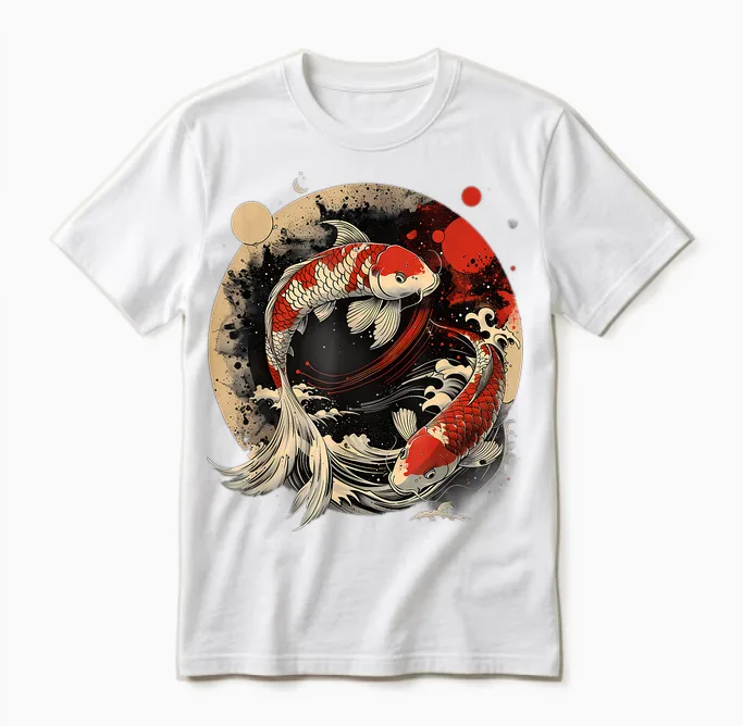 Koi Japanese Pond Lover Japanese Koi Carp Asian Fish Asian Carp Unisex T-Shirt in White