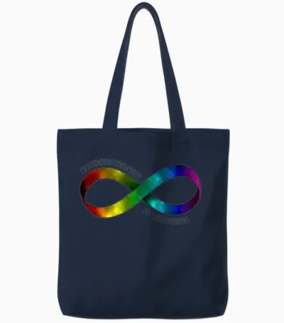 Neurodiversity Rainbow Autism Neurodivergent Adhd Tote Bags - Navy