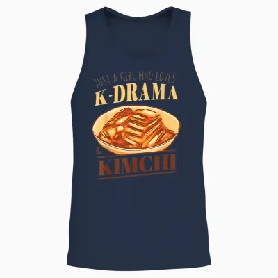 Mädchen Liebt Kimchi Und Koreanisches Drama Korea K-Pop Love K-Drama Unisex Tank Top - Navy