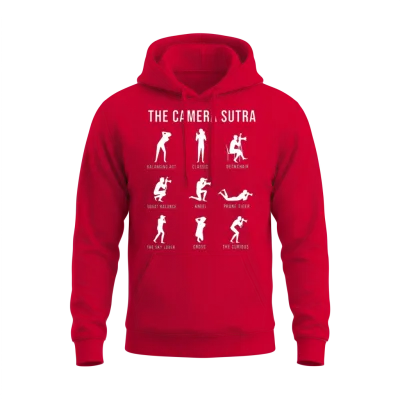 Photographer, the Camera Sutra, Funny Giftidea Unisex Hoodie - Red