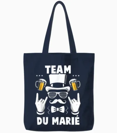Evg Alcohol Humour Team Future Groom Funeral Stag Life T-Shirt, Black, S Tote Bags - Navy