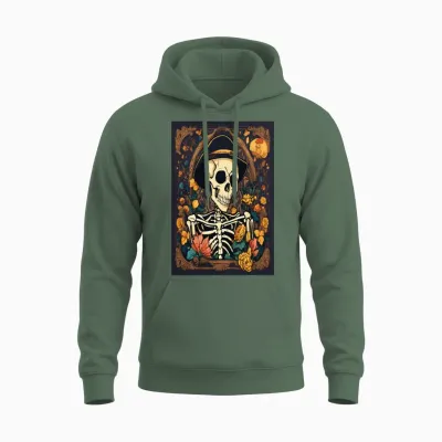 Funny Cartoon Unisex Hoodie - Military Green