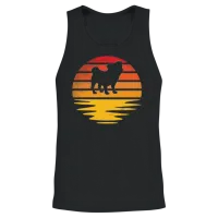 Pug Retro Unisex Tank Top - Black – 2