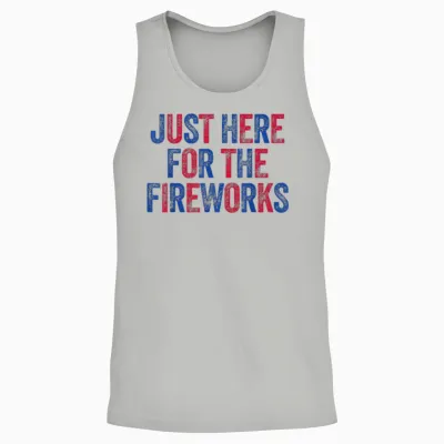 I'm Just Here for the Fireworks Matching Couples 4th of July Unisex Tank Top - Ash