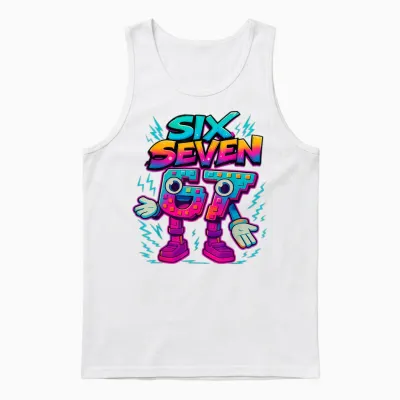 Funny Meme 67 Six Seven 6 7 Italian Brainrot Youth Boys Unisex Tank Top - White