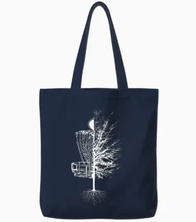 Disc Golf Baet Tree Frisbee Golf Tote Bags - Navy
