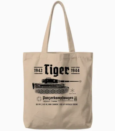 Tiger Tank Panzer World War 2 Armored Vehicle Tote Bags - Natural