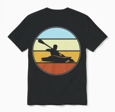 Kayak Retro Unisex T-Shirt - Black