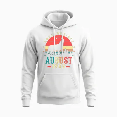 1969 August Retro Unisex Hoodie - White