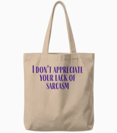 Lack of Sarcasm Retro Tote Bags - Natural