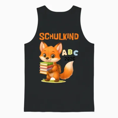 Kinder Schulkind 2026 Fuchs Abc Motiv Einschulung Jungen Unisex Tank Top - Black