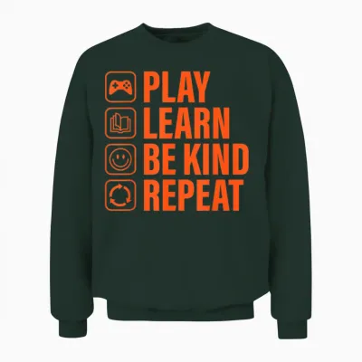 Play Learn Be Kind Repeat Unity Day Orange Kindness Kids Boy Unisex Sweatshirt - Forest