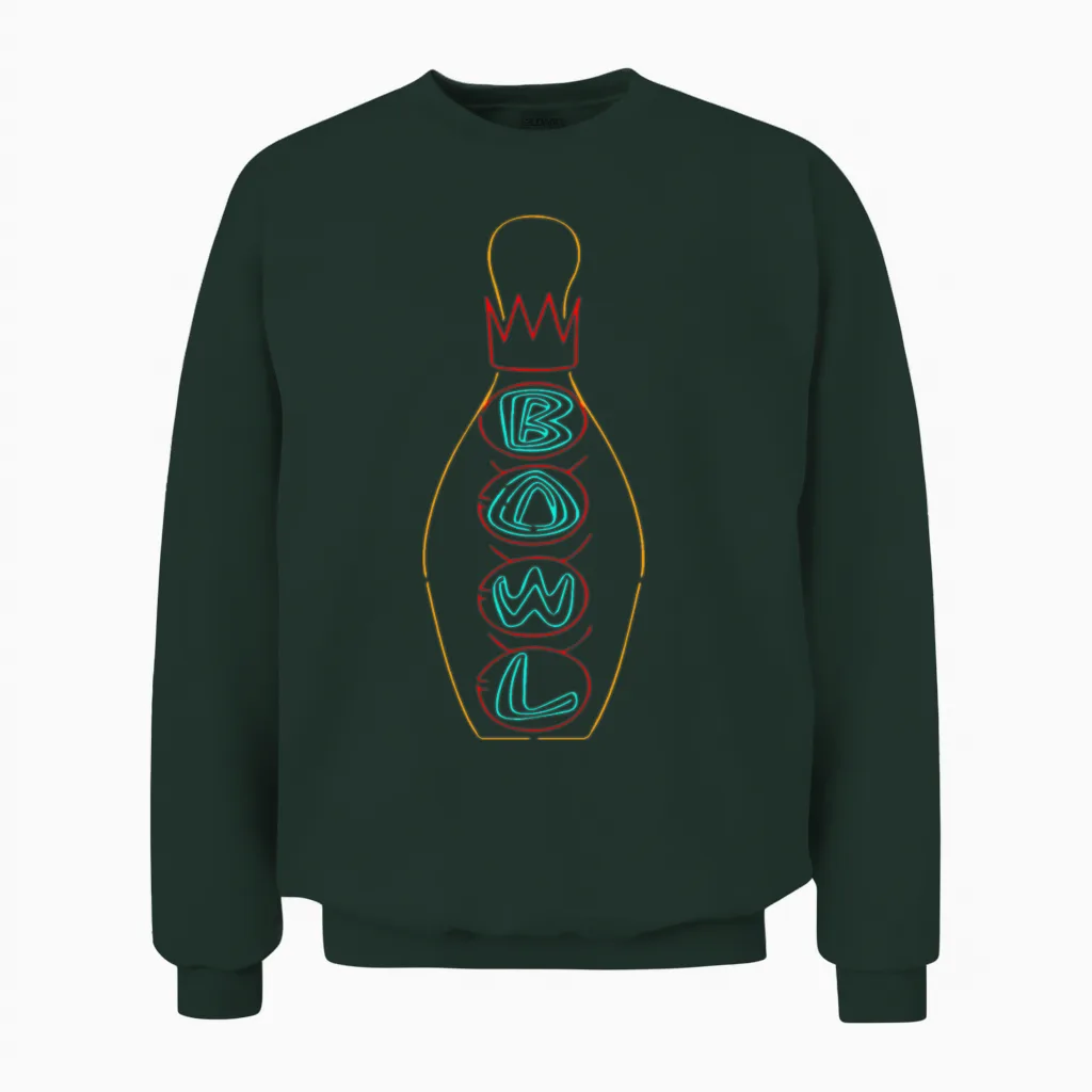Bowling Pin Big Lebowski Unisex Sweatshirt in Forest