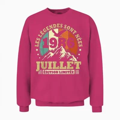 Les Légendes Sont Nées En Juillet 1986 Anniversaire 40 Ans Unisex Sweatshirt - Heliconia