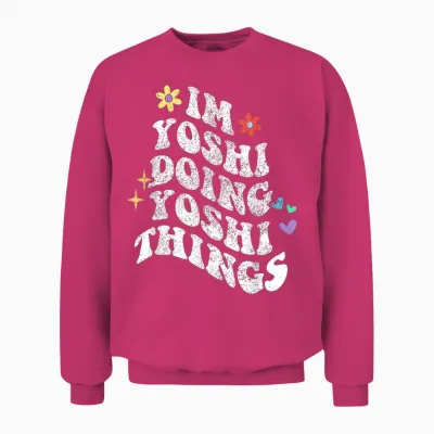 Retro Groovy Im Yoshi Doing Yoshi Things Funny Mother's Day T-Shirt, Black, S Unisex Sweatshirt - Heliconia
