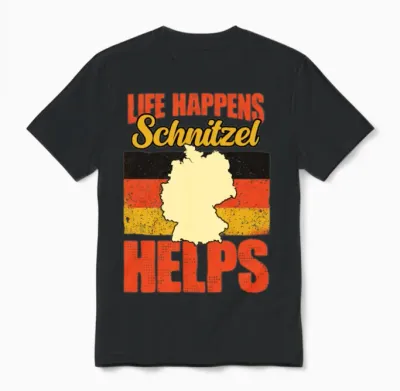 Funny Deutschland Schnitzel Humor for Native Unisex T-Shirt - Black