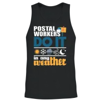Postal Workers Do It in Any Weather Mailman Mail Unisex Tank Top - Black – 2
