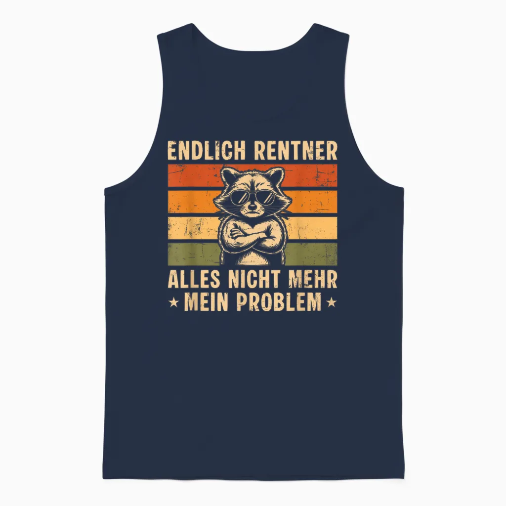 Herren Endlich Rentner Vintage WaschbÀr - Rente Unisex Tank Top in Navy