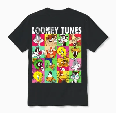 Looney Tunes Characters Collage Unisex T-Shirt - Black
