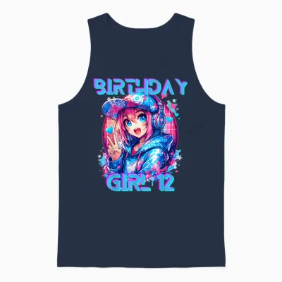 I'm the K Pop Birthday Girl K-Pop Fête D'anniversaire 12 Ans Unisex Tank Top - Navy