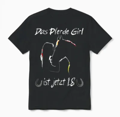 18 Geburtstag Pferde Mädchen Unisex T-Shirt - Black