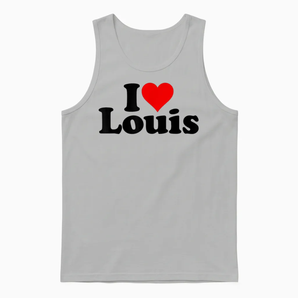 Ich Liebe Herz Louis Unisex Tank Top in Ash