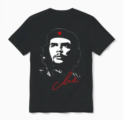 Che Guevara Rebel Cuban Jersey T-Shirt Guerrilla Revolution Unisex T-Shirt - Black