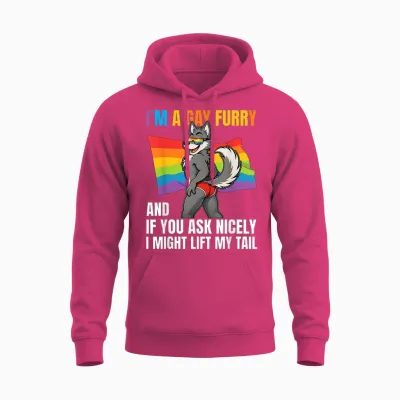 Lustiger Gay Furry Tail Pride Rainbow Queer Fox Csd Party Lgbtq Unisex Hoodie - Heliconia