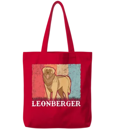 Leonberger Retro Tote Bags - Red
