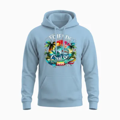 Friends Cruise 2026 Cruise Squad 2026 Funny Friend Unisex Hoodie - Light Blue
