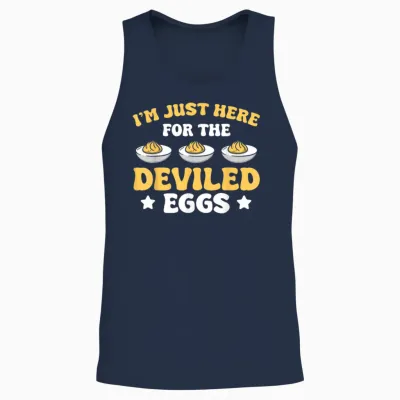 I’m Just Here for the Deviled Eggs Unisex Tank Top - Navy