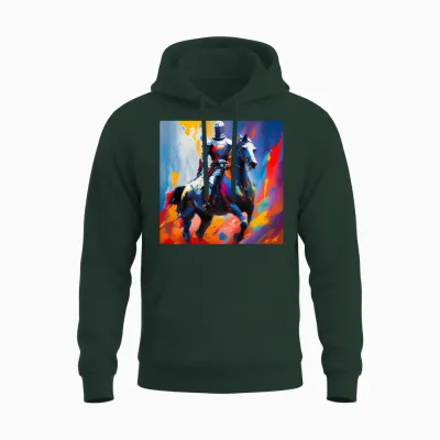 Knight on Horse Unisex Hoodie - Forest