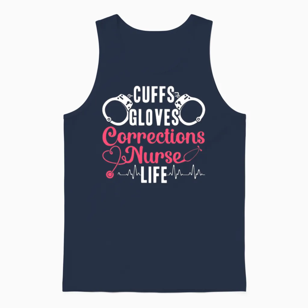 Correctional Nurse Nursing Correction Officer Unisex Tank Top in Navy