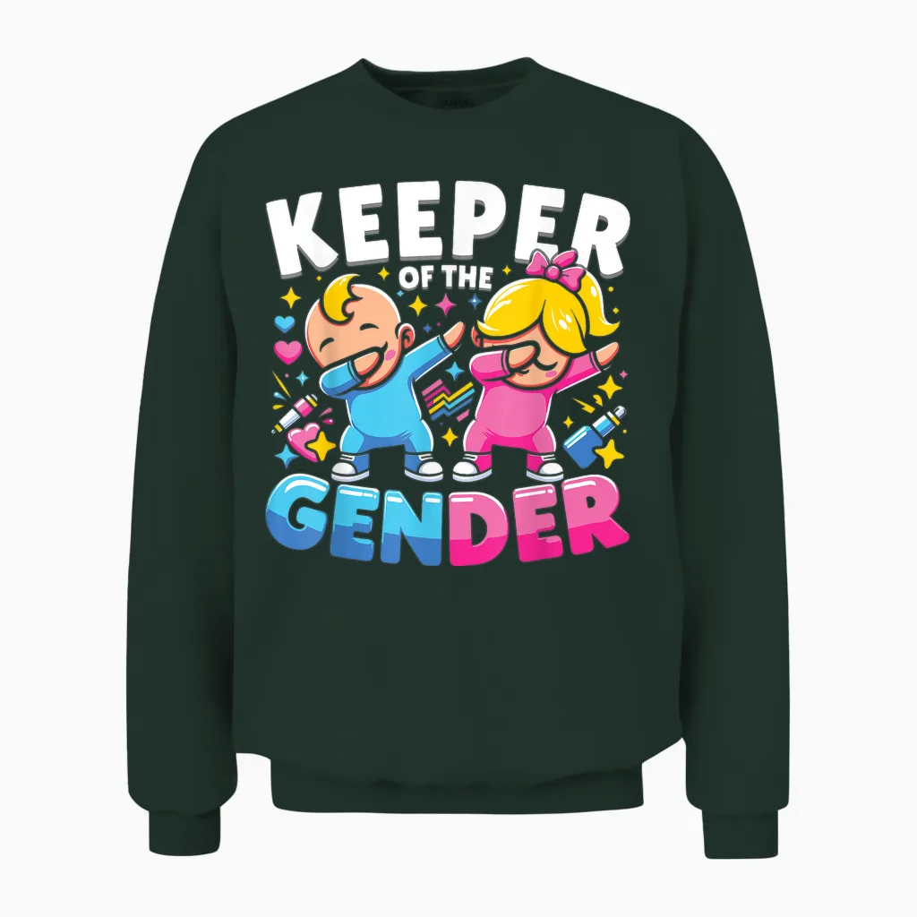 Keeper of the Gender Cute Gender Reveal Party Unisex Sweatshirt in Forest