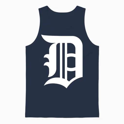 Detroit Baseball D Vintage Michigan Bengal Tiger R Unisex Tank Top in Navy