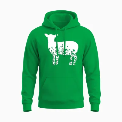 Funny Floral Lamb Unisex Hoodie - Irish Green
