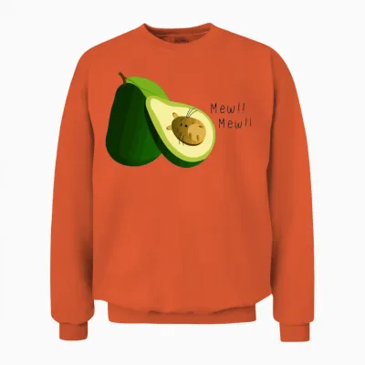 Funny Cat Avocado Unisex Sweatshirt - Orange