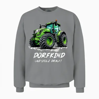 Dorfkind Traktor Design Landwirt & Bauern Trecker Geschenk Unisex Sweatshirt - Sport Grey