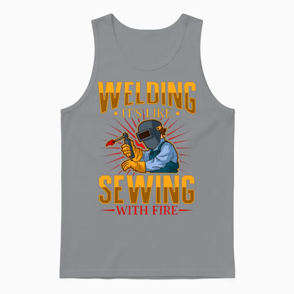 Welder Funny Funny Welding Gift Unisex Tank Top in Sport Grey