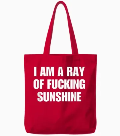 I Am a Ray of Sunshine Y2k Aesthetic Tote Bags - Red