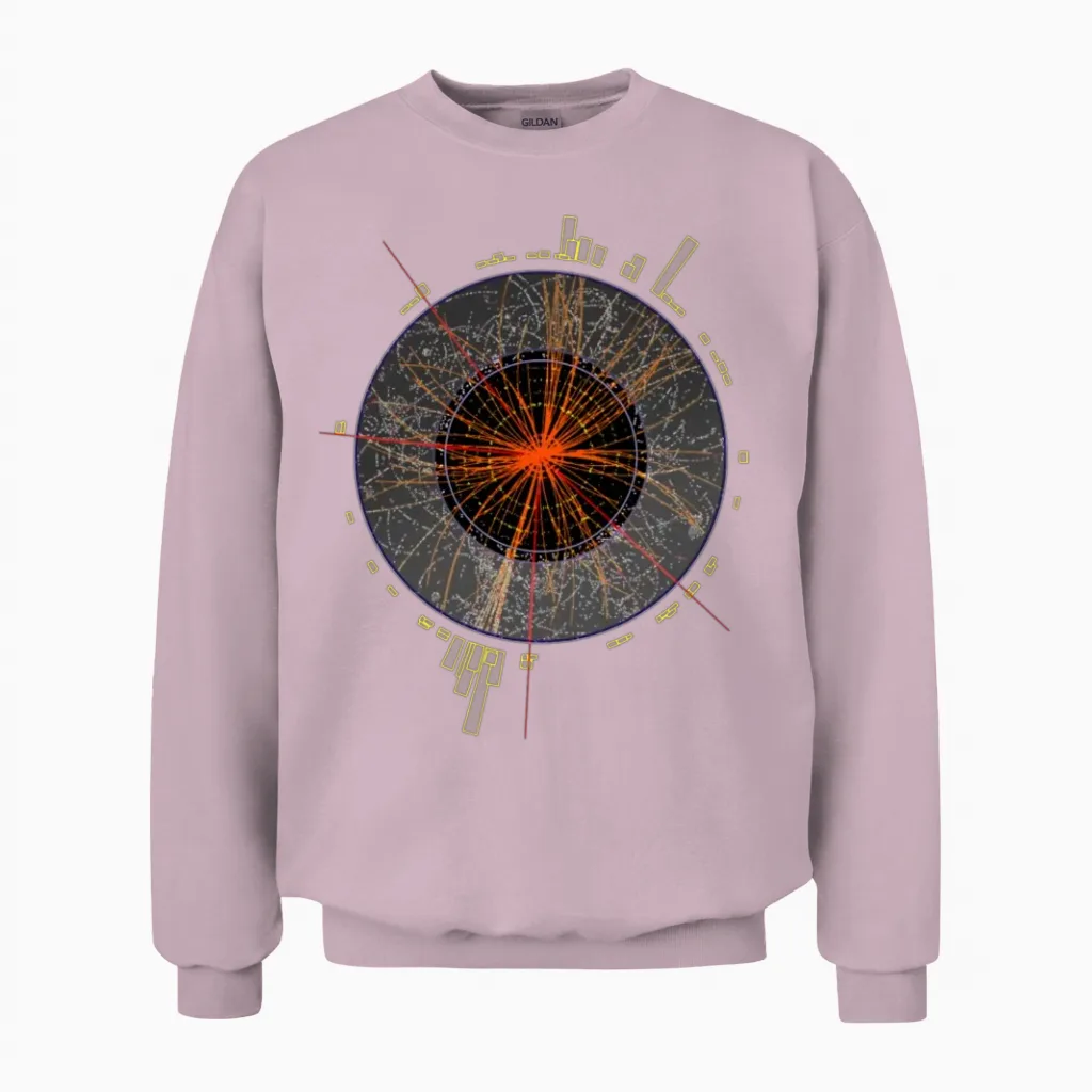 Higgs Boson Particle Unisex Sweatshirt in Light Pink
