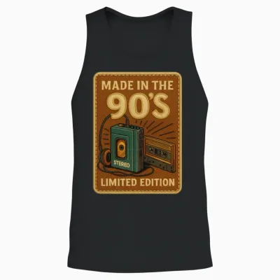90’s Retro Stereo – Limited Edition Patch Unisex Tank Top - Black